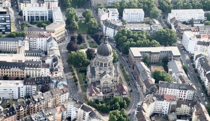 Christuskirche Mainz Luftaufnahme