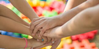 Kinder, Spielen, Hände