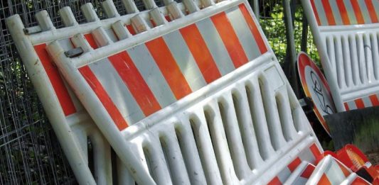 Baustelle Absperrung Budenheim