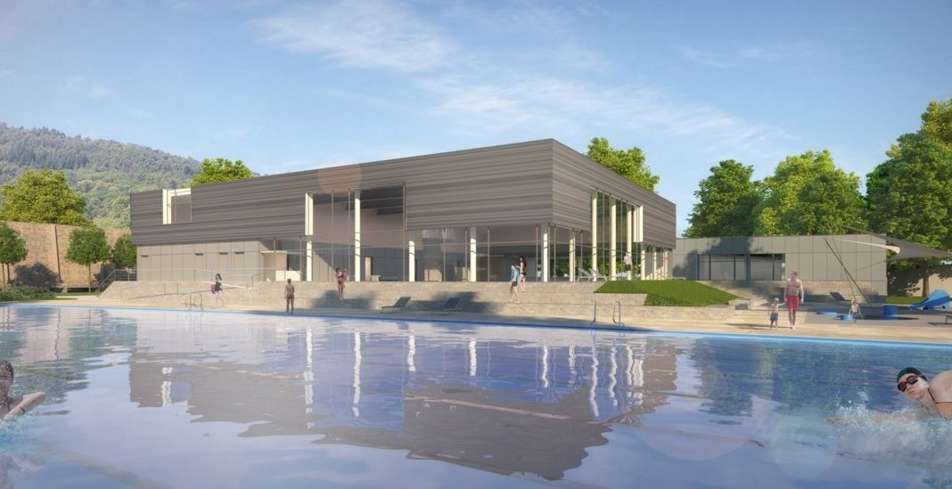 salinenbad perspektive vom freibadaus