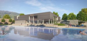 Salinenbad perspektive vom freibadaus