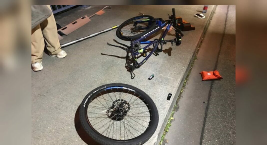 Verunfalltes Fahrrad