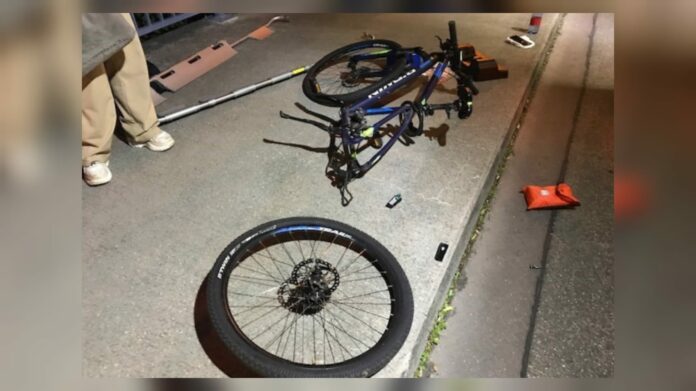 Verunfalltes Fahrrad