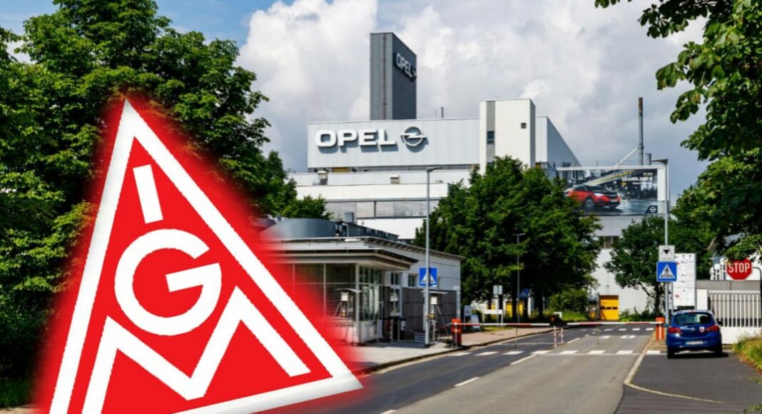 IG Metall Logo mit Opelwerk IG Metall Logo mit Opelwerk