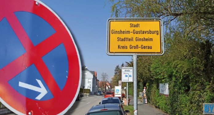 Ortseingangsschild Ginsheim-Gustavsburg Ortseingangsschild Ginsheim-Gustavsburg
