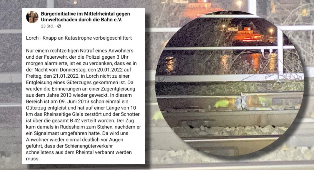Schienenbruch bei Lorch