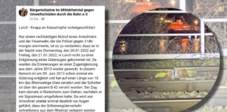 Schienenbruch bei Lorch