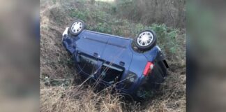 überschlagener Pkw im Graben