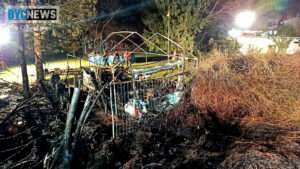 Ausgedehnter flächenbrand mit altreifen zwischen ingelheim und wackernheim