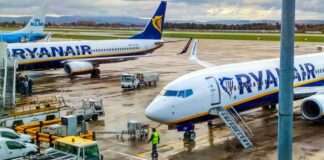 Ryanair auf Flughafen