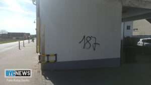 Unzählige graffiti "straßenbande 187" schmierereien in wackernheim Graffiti wackernheim1