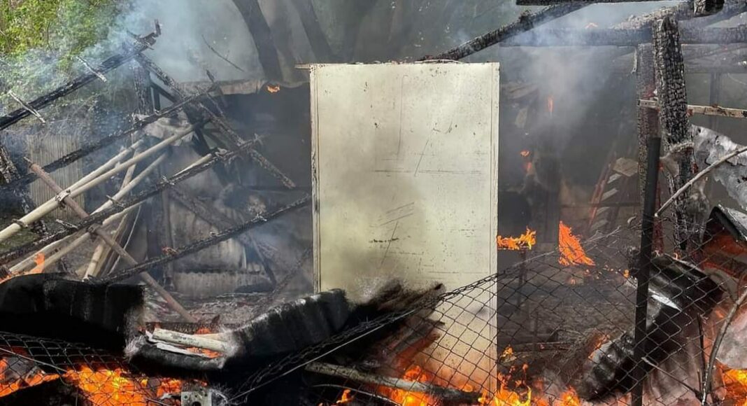 Feuer Gartenhütte, Symbolbild