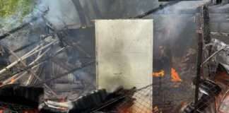 Feuer Gartenhütte, Symbolbild