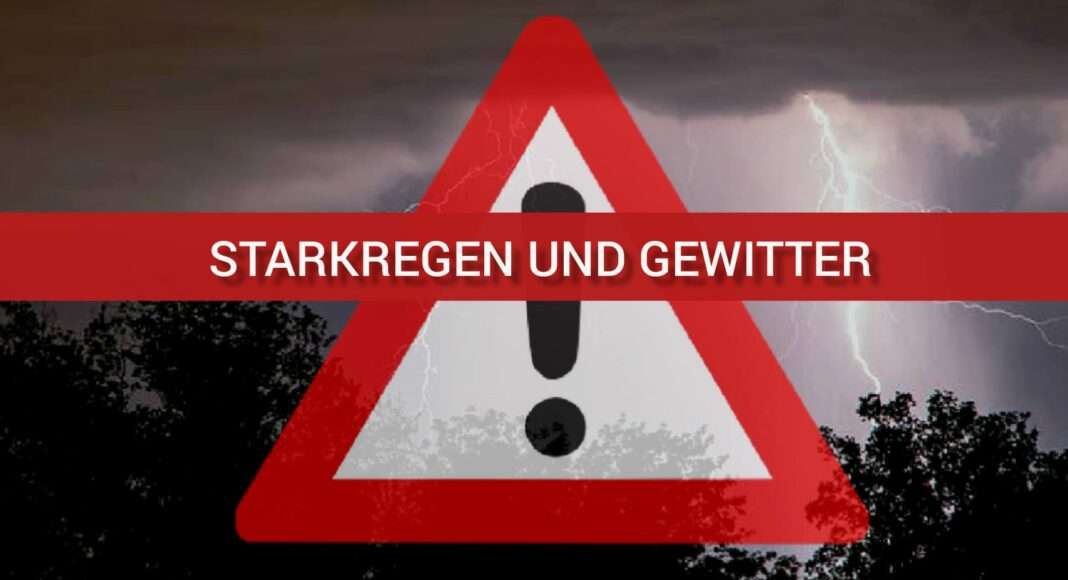 Warnung vor Starkregen und Gewitter