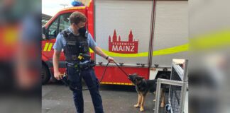 Polizei und Feuerwehr Mainz retten Hund