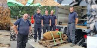 entschärfte Weltkriegsbombe