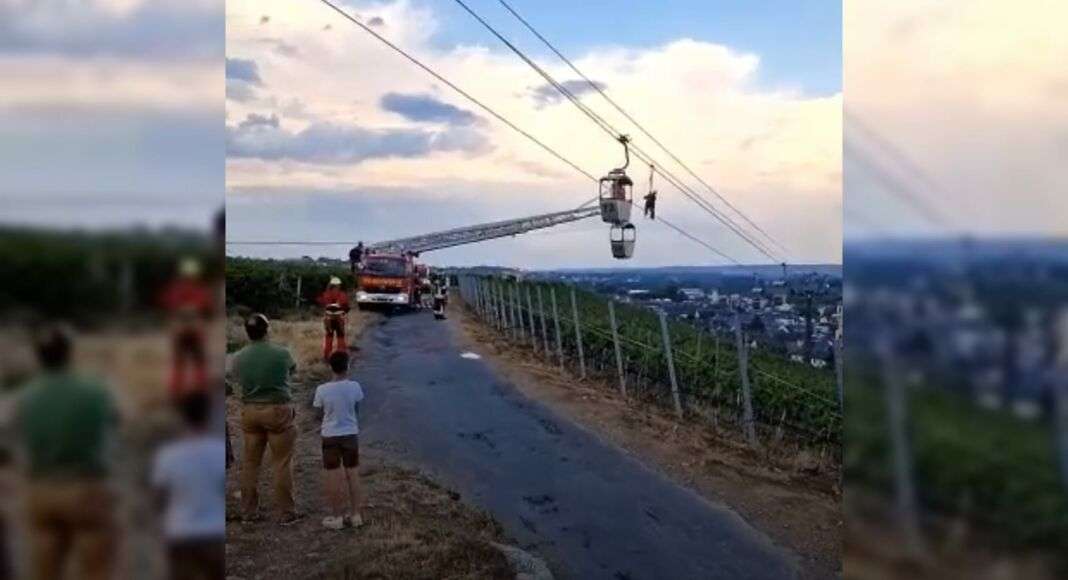 Drehleitereinsatz Seilbahn Rüdesheim