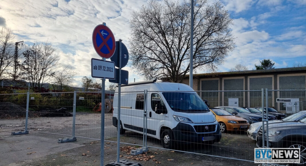 Teilsperrung Parkplatz
