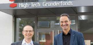 v. l. n. r. Guido Schlitzer und Dr. Alex von Frankenberg, Geschäftsführer des HTGF (Bild: High-Tech Gründerfonds)