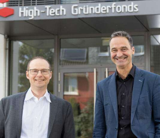 v. l. n. r. Guido Schlitzer und Dr. Alex von Frankenberg, Geschäftsführer des HTGF (Bild: High-Tech Gründerfonds)