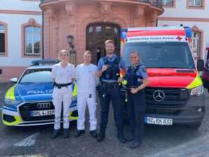Rheinhessen: austauschprojekt von polizei und rettungsdienst