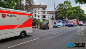 Pkw in vollbrand auf der a5 in südhessen 1