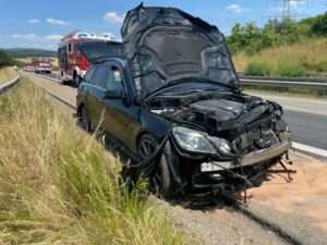 Schwerer unfall auf der a63 mit erheblichem sachschaden