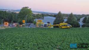 Rettungshubschrauber in klein-winternheim im einsatz