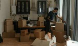 Umzug, umzugskisten,