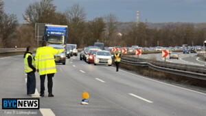 Unfall auf der a60 bei heidesheim
