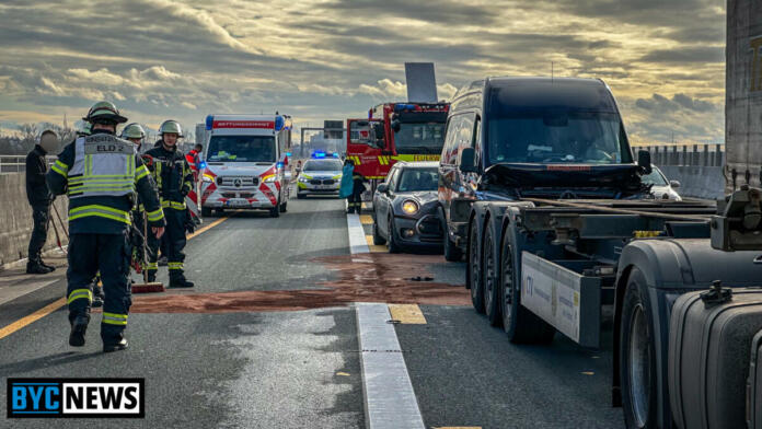 Unfall auf der A643 bei Wiesbaden