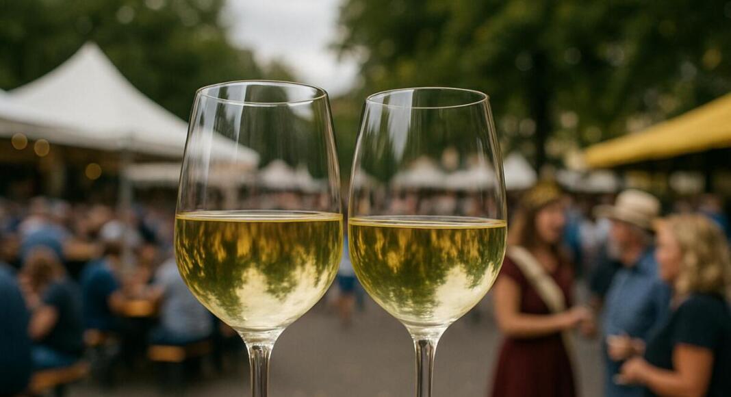 Weingläser mit Weinfest im Hintergrund - BYC-News.de