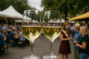 Weingläser mit Weinfest im Hintergrund - BYC-News.de
