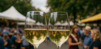 Weingläser mit Weinfest im Hintergrund - BYC-News.de