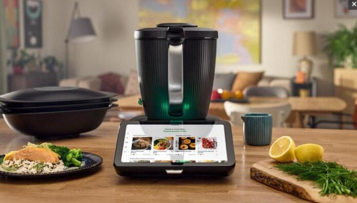 Der Thermomix TM7 sieht ganz anders aus als seine Vorgänger. © Vorwerk/Andreas Reimann