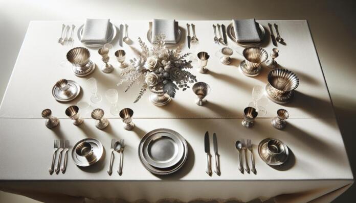Silberbecher, Tischgedeck, Bildquelle: AI