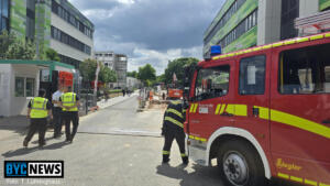 Feuerwehreinsatz und evakuierung bei biontech mainz | foto: byc-news | thorsten lüttringhaus