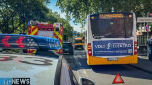 Mainz: unfall mit linienbus auf der rheinstraße