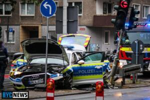Schwerer unfall mit streifenwagen in mainz