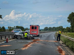 Schwerer unfall mit porsche auf der b9 bei bodenheim
