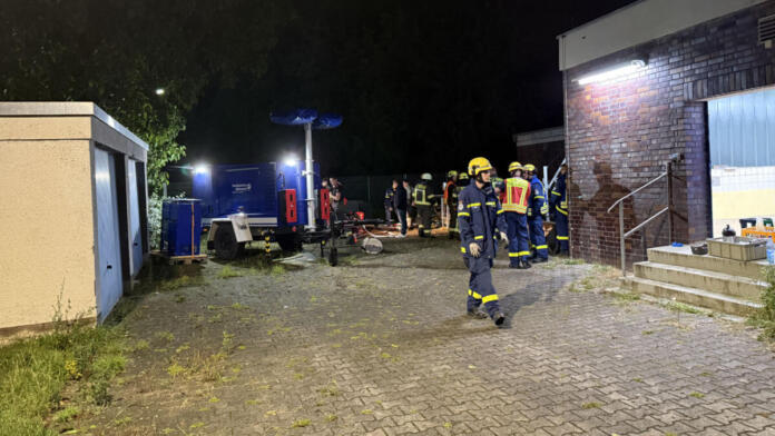 Unwetter Nauheim, Feuerwehr