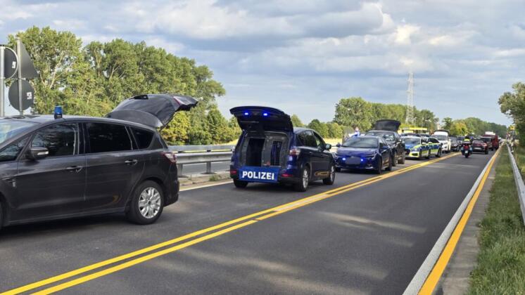 Einsatz auf der B9 bei Bodenheim