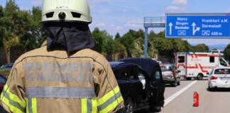 Unfall au der A63 zwischen Klein-Winternheim und Mainz