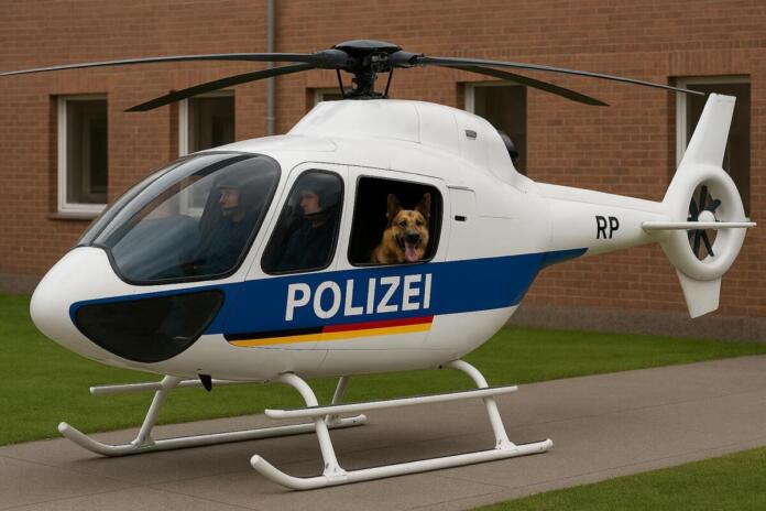 Satire E-Hubschrauber Polizei
