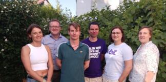 V.l.n.r.: Verena Sekinger, Thomas Schwiertz, Philipp Leisner, Stefan Franke, Fabienne Bayer, Franziska Bär Foto: Simon Modery