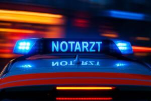 Schwerer unfall in der gutleutstraße - fußgänger von linienbus erfasst Symbolbild notarzt