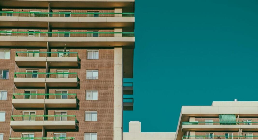 Wohnhaus, Balkon, Mieten, Wohnblock