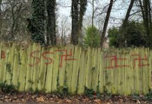 Verfassungsfeindliche Graffiti am Waldorfkindergarten in Mainz-Finthen