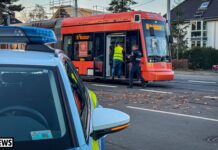 Fahrer flüchtet nach Unfall mit Straßenbahn in Mainz-Gonsenheim