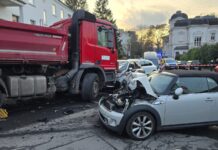 40-Tonner überrollt Bauarbeiter in Wiesbaden